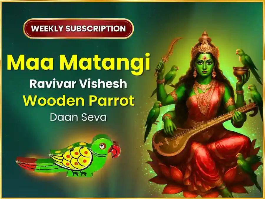 Ravivar Visesh Maa Matangi Weekly Wooden Parrot Daan Seva puja image 1
