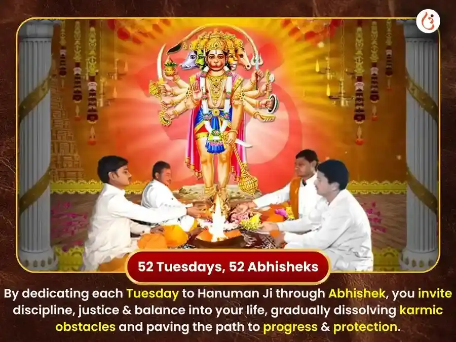 Mangalvar Visesh Panchamukhi Hanuman Saptahik (Weekly)  Sindur & Coconut Daan puja gallery 2