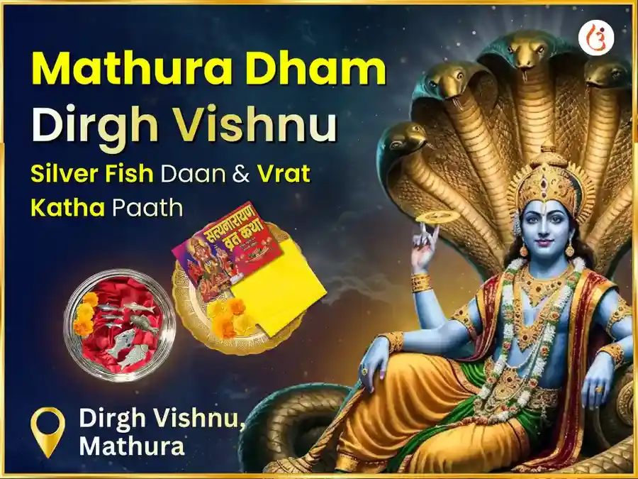 Shri Dirgh Vishnu Special Silver Fish Daan & Satyanarayan Vrat Katha Maha Puja puja image 1