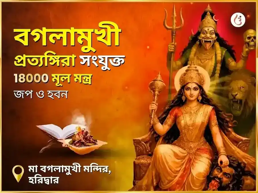 মা বগলামুখী প্রত্যঙ্গিরা সংযুক্ত 18000 মূল মন্ত্র জপ এবং লেবু লঙ্কা हवन puja image 1