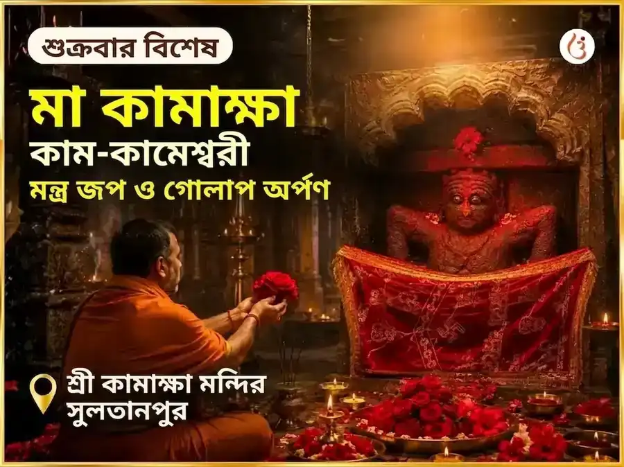 মা কামাখ্যা কাম-কামেশ্বরী মন্ত্র জপ ও গোলাপ অর্পণ puja image 1