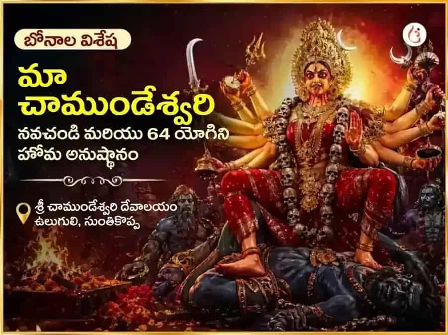 బోనాల విశేష మా చాముండేశ్వరి నవచండీ & 64 యోగినీ హోమం puja image 1