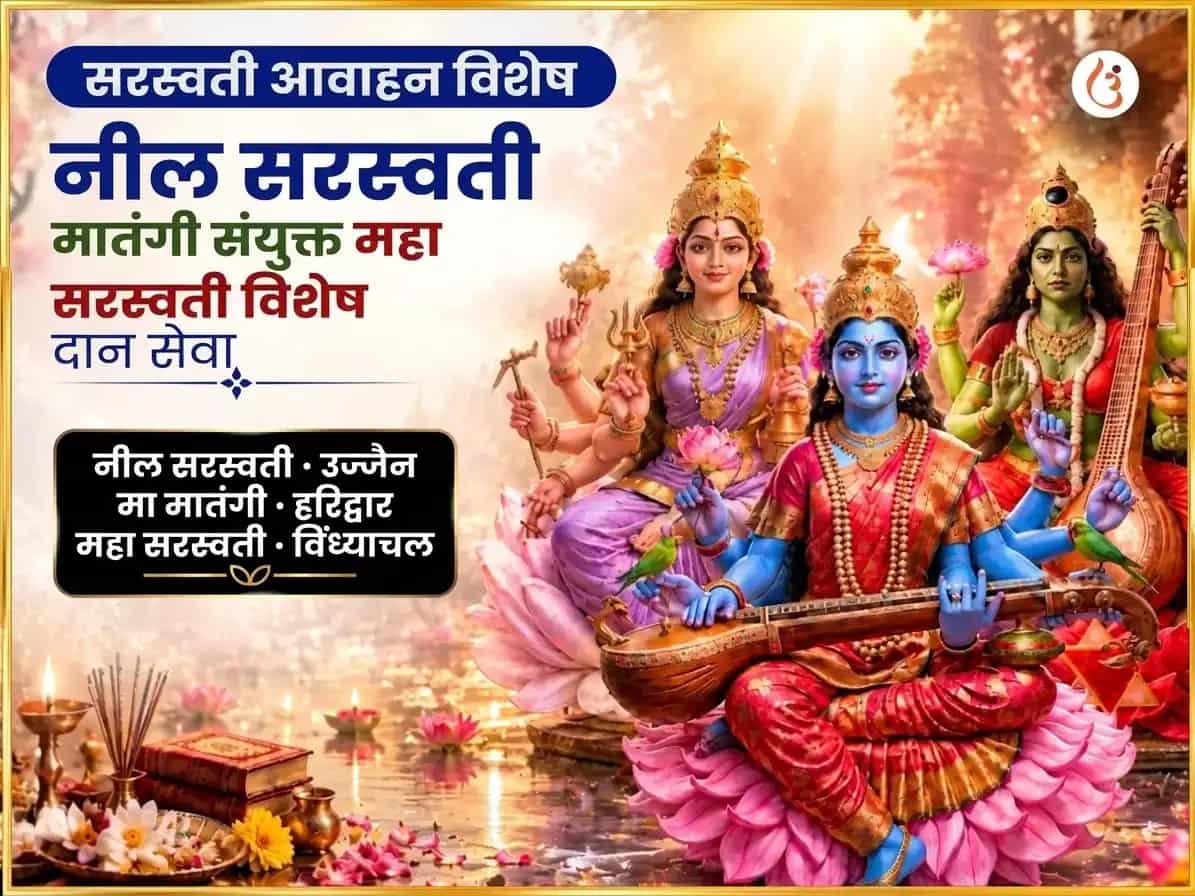 सरस्वती आवाहन विशेष नील सरस्वती मातंगी संयुक्त महासरस्वती विशेष दान सेवा puja image 1