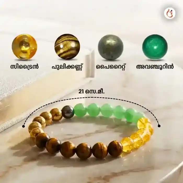 ഊർജ്ജസ്വലമാക്കിയ മണി മാഗ്നറ്റ് ബ്രേസ്ലെറ്റ് (ടൈഗർ ഐ + പൈറൈറ്റ് + ഗ്രീൻ അവഞ്ചുറിൻ + സിട്രൈൻ മുത്തുകൾ) - image 11