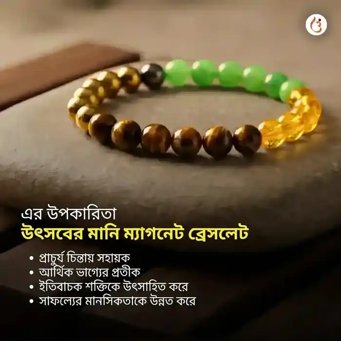 শক্তিপ্রাপ্ত মানি ম্যাগনেট ব্রেসলেট (টাইগার আই + পাইরাইট + গ্রিন অ্যাভেনচুরিন + সিট্রিন বিডস) - image 12